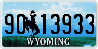 WY license plate 9013933