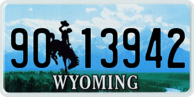 WY license plate 9013942