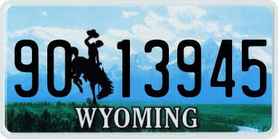 WY license plate 9013945