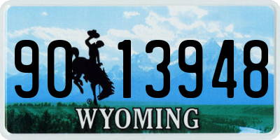 WY license plate 9013948