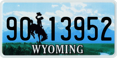 WY license plate 9013952