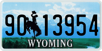 WY license plate 9013954