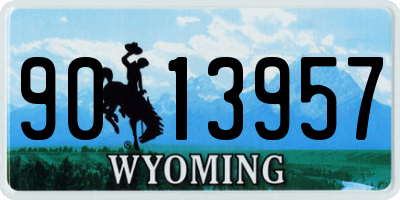 WY license plate 9013957