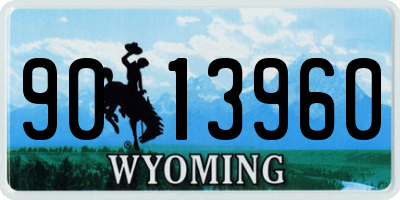 WY license plate 9013960