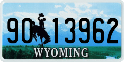 WY license plate 9013962