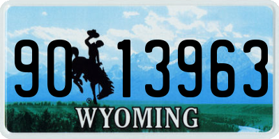 WY license plate 9013963