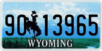 WY license plate 9013965