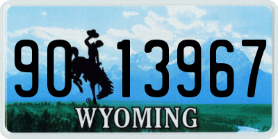 WY license plate 9013967