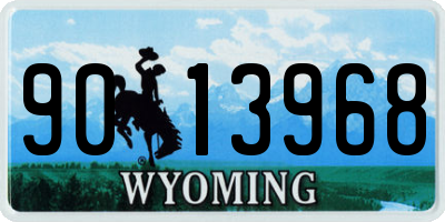 WY license plate 9013968