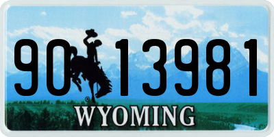 WY license plate 9013981