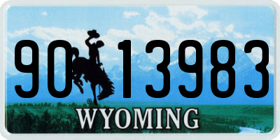 WY license plate 9013983