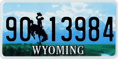 WY license plate 9013984