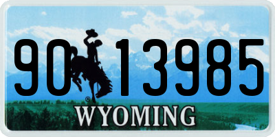 WY license plate 9013985