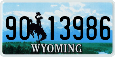 WY license plate 9013986