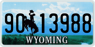 WY license plate 9013988