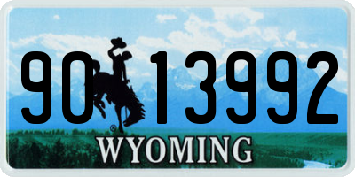 WY license plate 9013992