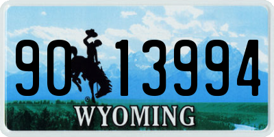 WY license plate 9013994
