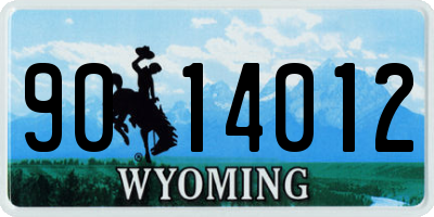 WY license plate 9014012