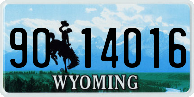 WY license plate 9014016