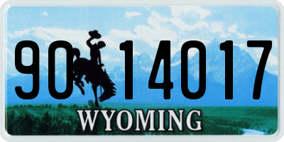 WY license plate 9014017