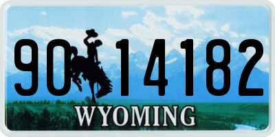 WY license plate 9014182