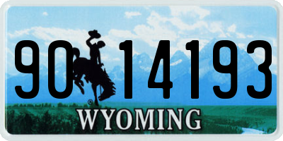 WY license plate 9014193