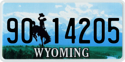 WY license plate 9014205