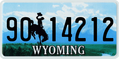 WY license plate 9014212