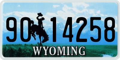 WY license plate 9014258