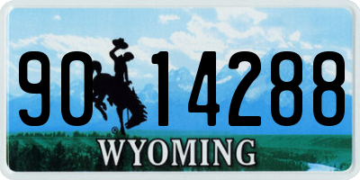 WY license plate 9014288