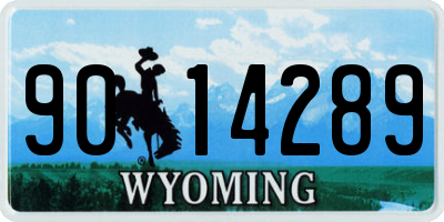 WY license plate 9014289