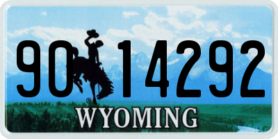 WY license plate 9014292