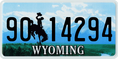 WY license plate 9014294