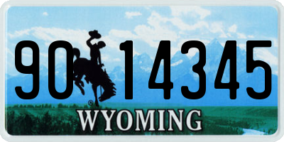 WY license plate 9014345