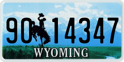 WY license plate 9014347