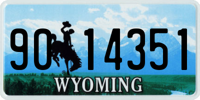 WY license plate 9014351