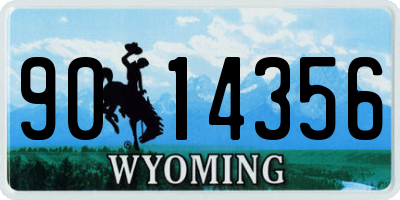 WY license plate 9014356