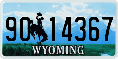 WY license plate 9014367