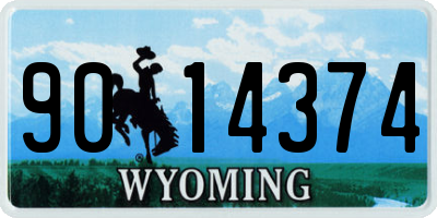 WY license plate 9014374