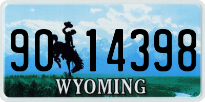 WY license plate 9014398