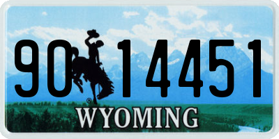WY license plate 9014451