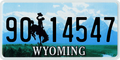 WY license plate 9014547