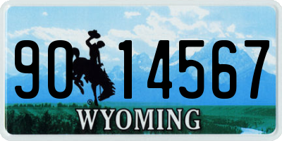 WY license plate 9014567
