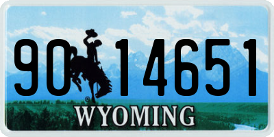 WY license plate 9014651