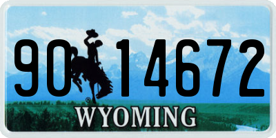 WY license plate 9014672