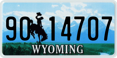 WY license plate 9014707