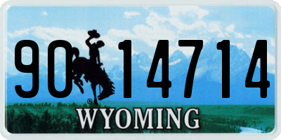 WY license plate 9014714