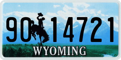 WY license plate 9014721