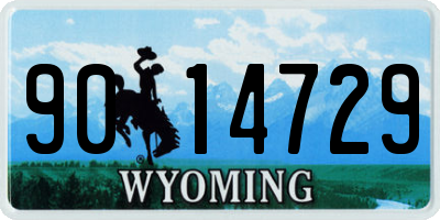WY license plate 9014729