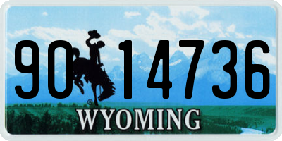 WY license plate 9014736